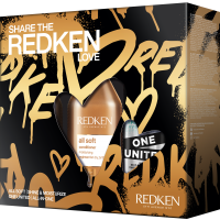 Redken All Soft vyživující šampon pro suché a křehké vlasy 300 ml + vyživující kondicionér pro suché + křehké vlasy 300 ml + multifunkční péče na vlasy 150 ml + kosmetická taška dárková sada eshop