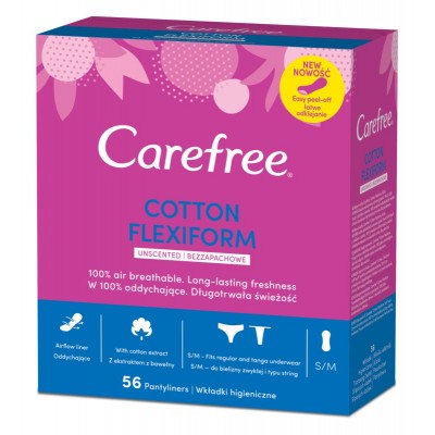 Carefree Cotton Flexiform slipové vložky 56 ks eshop