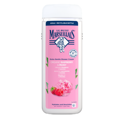 Le Petit Marseillais krémový sprchový gel Bio Malina & Pivoňka 400 ml