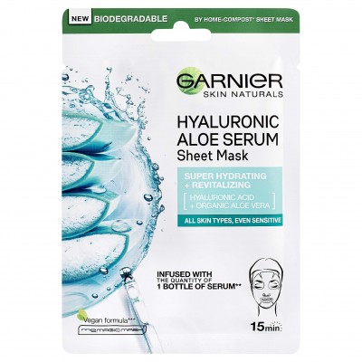 Garnier Skin Naturals superhydratační a revitalizační textilní maska aloe vera, 28 g 