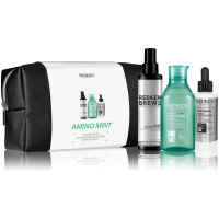 REDKEN AMINO MINT VÁNOČNÍ SADA - ŠAMPON 300 ML + ZHUŠŤUJÍCÍ VLASOVÝ SPREJ 125 ML + PÉČE PROTI VYPADÁVÁNÍ VLASŮ 90 ML DÁRKOVÁ SADA  eshop 